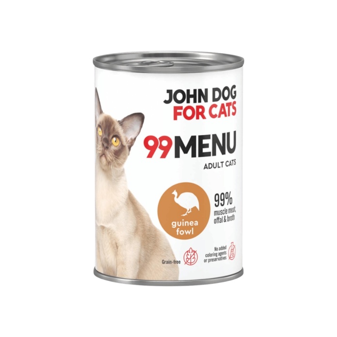 John Dog for Cats 99 Menu Perliczka 400 g - pełnoporcjowa mokra karma dla dorosłych kotów w puszce